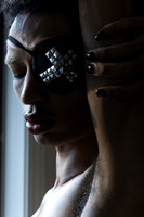 Koitz portrait of a model wearing an eye patch, part of the photographer’s documentation of queer and gay visual culture.