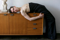 Brock in a dress as furniture. Photograph by koitz.