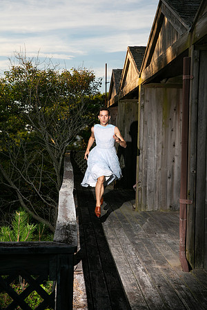 Brock running through Talisman on Fire Island, New York