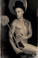 Vintage-style portrait of Leo in a fine art queer photography series by koitz.