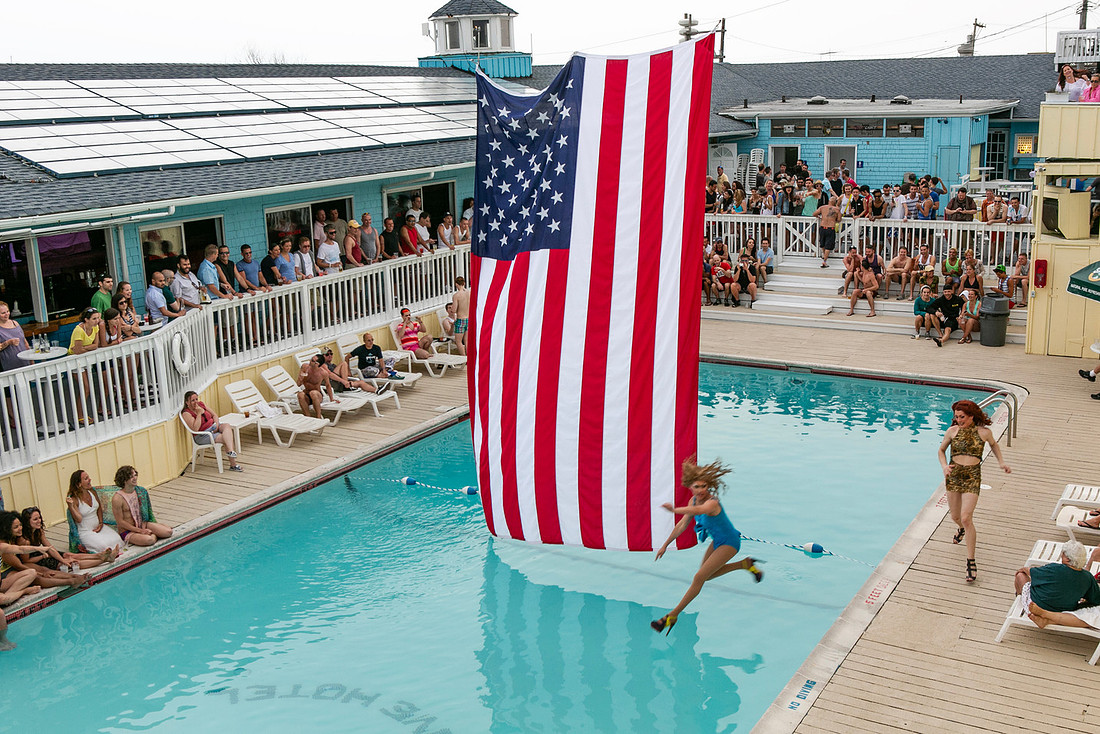 Logan Hardcore and Dallas Dubois at the Ice Palace pool party in Cherry grove, Fire Island | koitz photography